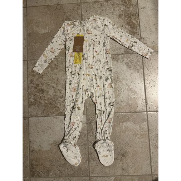 Angel Dear 18-24 Months NWT Farm Animals Footed Pajamas Bamboo Zipper - Picture 4 of 4